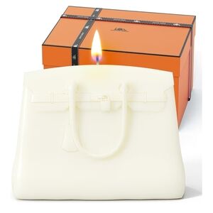 Hermes Style Birkin Bag Candle Haute Mess Gift Box Luxe Novelty Decor UNUSED NIB